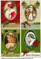 Selection of Four Vintage Christmas Medallion Toppers