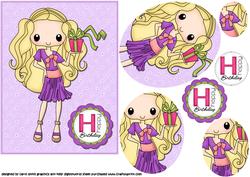 Girly Birthday Girl Oval Pyramid