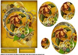 Burnished Rose Steampunk Oval Pyramid