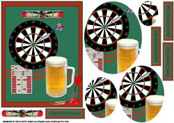 Darts and a Pint, Birthday, Fathers Day Oval Pyramid