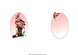 A Vase of Pink Roses Still Life Insert
