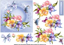 The Spring Flowers and Butterflies