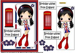 Happy Birthday from England Girl Quick Card