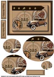 Vintage Steampunk for Dad Oval Pyramid