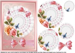 Shimmering Roses Butterflies and Bows Pyramid