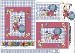 Easter Bunny Quick Card with Gift Card Holder Boy