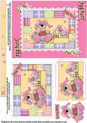 Easter Bunny Quick Card with Gift Card Holder Girl