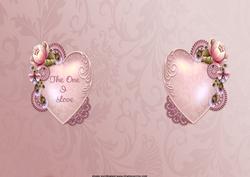 Valentine Pink Passion Flowers and Heart Insert