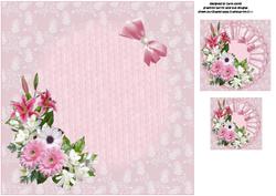 8x8 Pink Floral Spray Insert Plate