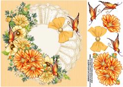 Flowers and Butterflies 8x8 Topper