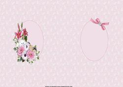 A Cluster of Pink Flowers and Kittens Insert