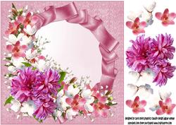 8x8 Ribbon Frame with Flowers