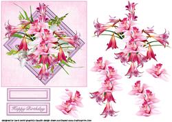 Succulent Pink Floral Decoupage Sheet