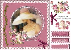 8x8 Vitage Lady in Pearl Frame