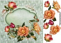8x8 Plaque of Roses