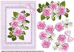 Double Ruffle Lace Frame with Pink Flowers