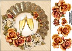 8x8 Golden Roses Golden Anniversary