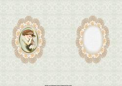 Vintage Girl in Antique Lace Frame Insert