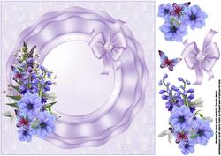 8x8 Purple Spray on Tripple Ruffle Frame