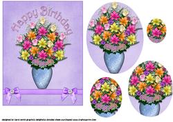 Birthday Flowers Oval Pyramid