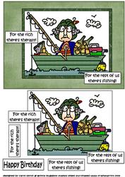 Gus Fishes for Therapy Quick Card
