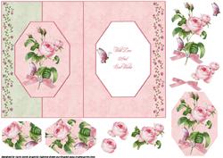 Pink Peony's on Octagon Fold Back Card