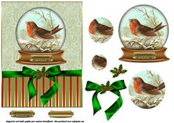 The Vintage Christmas Robin Snowglobe