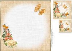 8x8 Ivory and Peach Floral Insert Plate
