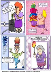 Selection of Four Humourous Toppers for the Ladies