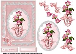 Sweet Roses in Lace Frame