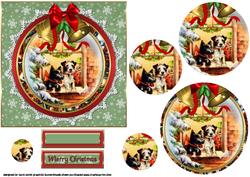 Vintage Christmas Dogs Pyramid Sheet