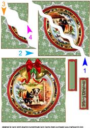Vintage Christmas Dogs Side Stacker
