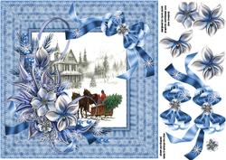 8x8 Blue Christmas