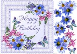 8x8 Lavender Birthday on Double Ruffle Frame