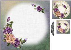 8x8 Vintage Roses on Tripple Ruffle Mat Insert Plate