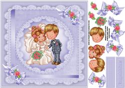 8x8 Cute Wedding Couple Lavender