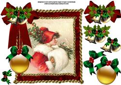 8x8 Vintage Christmas Lady in Luxury Frame