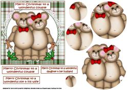 Christmas Bear Couple Oval Pyramid