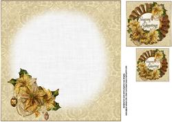 8x8 Gold Christmas Flowers Insert Plate