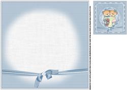 8x8 Baby Boy Christening Insert Plate
