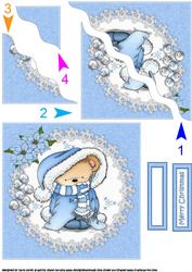 Blue Christmas Snuggle Bear Side Stacker