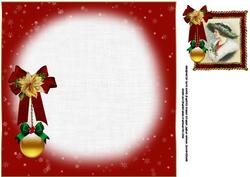 8x8 Vintage Christmas Lady in Luxury Frame Insert Plate
