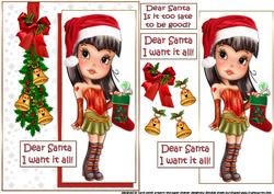 Goth/mod Girl Christmas Quick Card