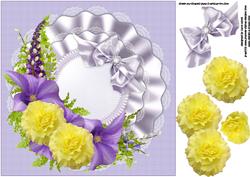 8x8 Lavender and Yellow Floral Spray
