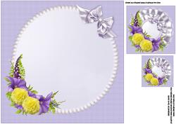 8x8 Lavender and Yellow Floral Spray Insert Plate