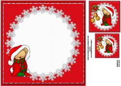 8x8 Traditional Christmas Snuggle Bear Insert Plate