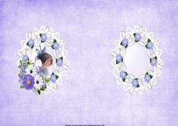 Vintage Girl with Bows and Flowers Insert