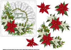 White Christmas Floral Decoupage