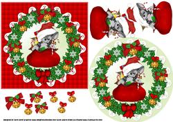 Christmas Kitten Wreath