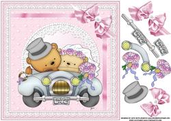 8x8 Love Wedding Bears Pink